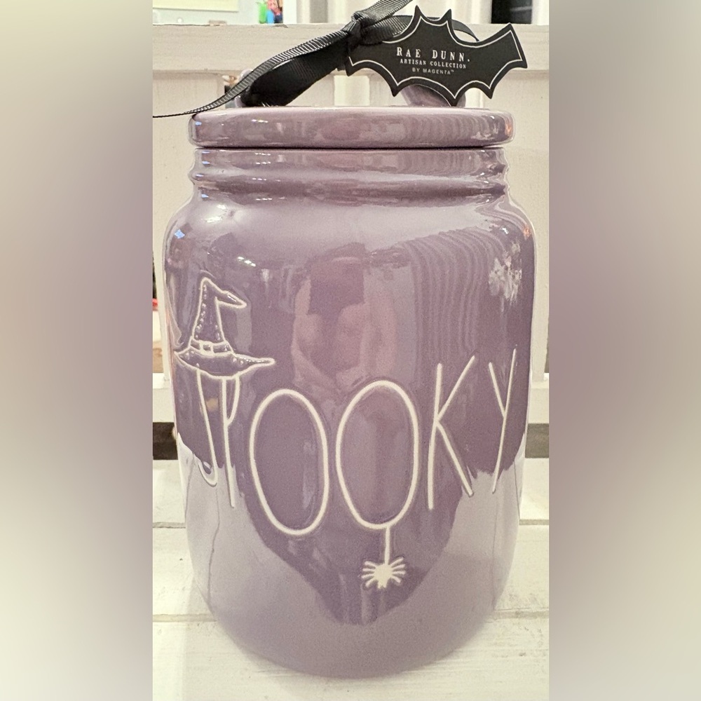 Rae Dunn Purple “SPOOKY”Halloween Canister